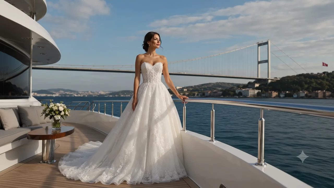 Wedding cinematic sequence on yacht